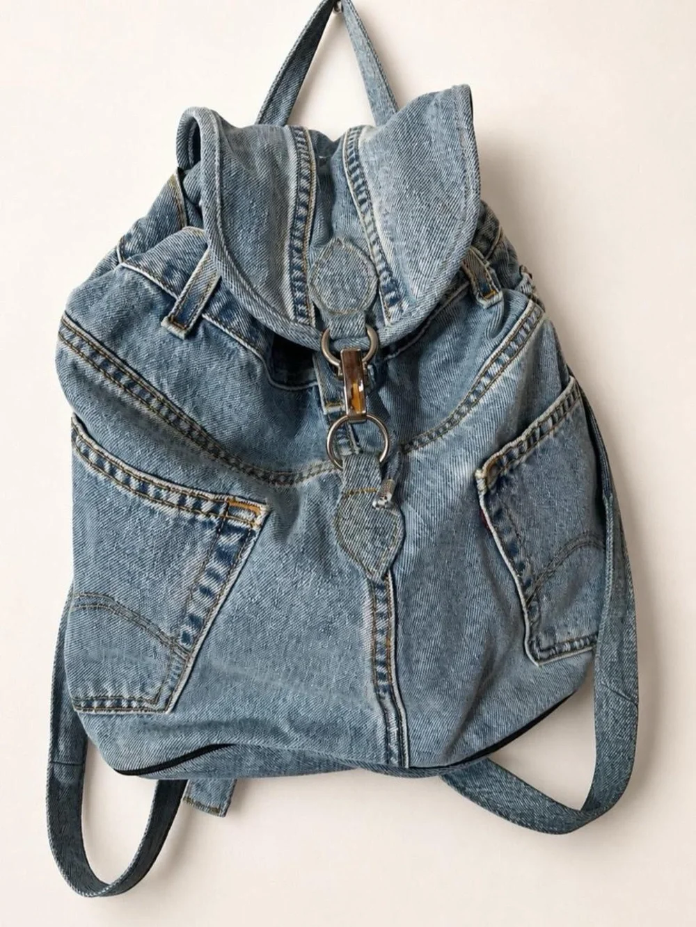Vintage denim backpack